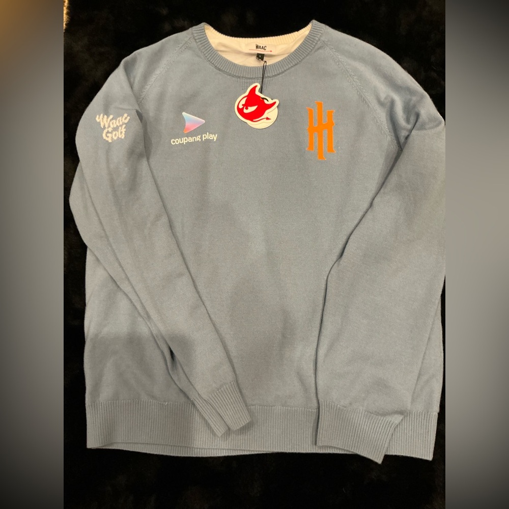 WAAC V-Neck Men's Blue Golf Sweater Size Large